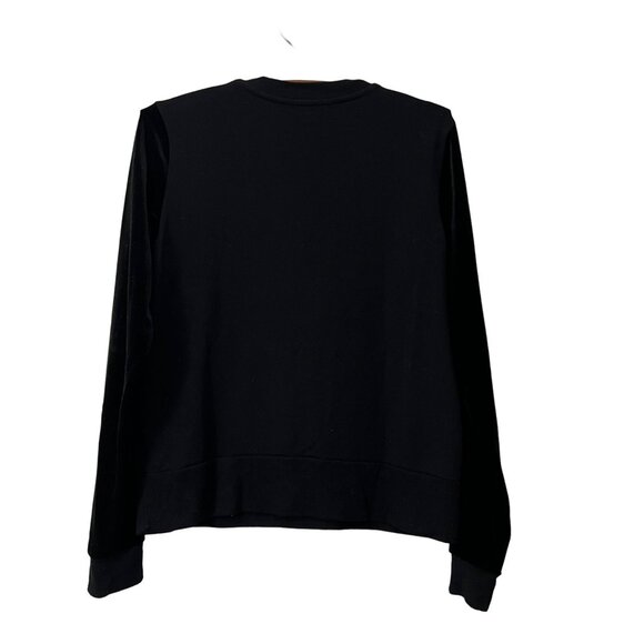 Beyond Yoga Black Velvet Sleeve Jersey Pullover Sweatshirt Womens Size XSmall - Picture 5 of 7